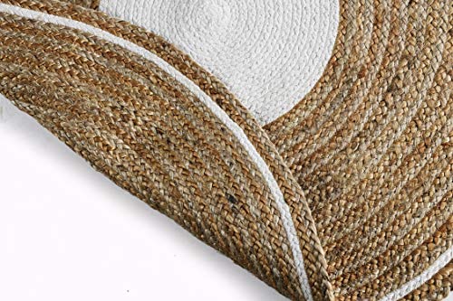 Alfombra redonda de yute blanco Hanmade para decorar tu comedor y cocina 6