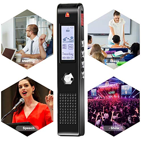 Seanme 2019 New Version Transcribe Voice Recorder, Digital Voice Sound Recorder, 32GB Large USB Voice Recorder, MP3 Player, Noise Reduction, Multi-connectors Dictaphone for Lectures, Meetings - Thumbnail 3