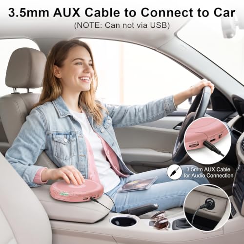 Image of Gueray CD Player Portable with Earphones, CD Discman AUX Cable for Car Home