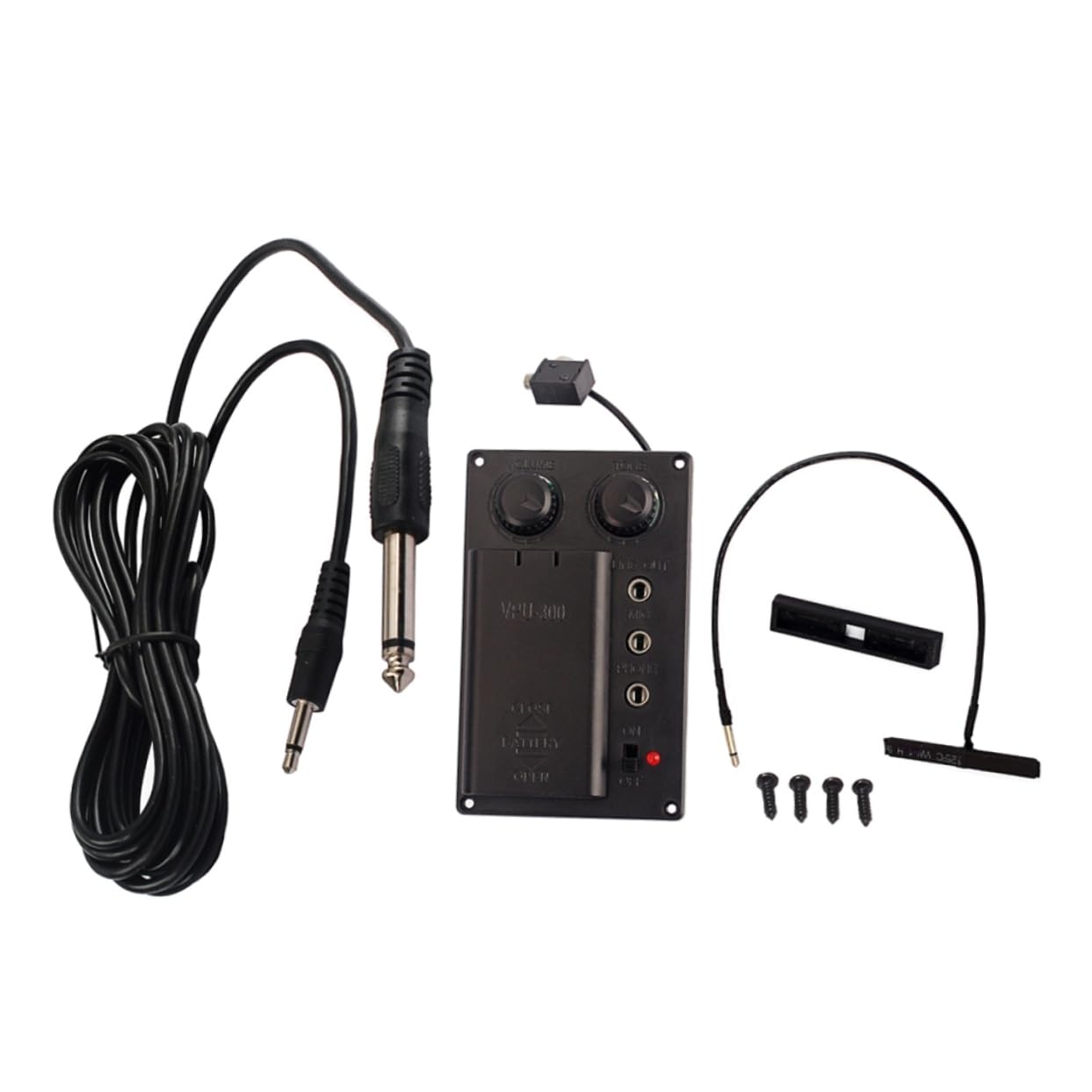 ibasenice 3sets Mute Preamp Pickup Eq Per Violino Elettrico Accessorio Piezoelettrico Con Cavo Di Uscita Per Del Suono e Suppressore Di Rumore Facile Da Trasportare Per Performance Live