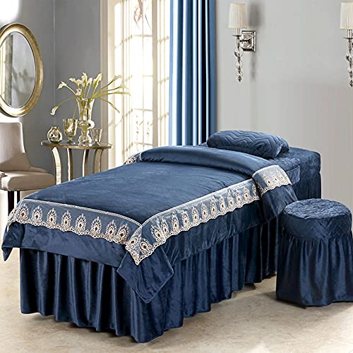 Ensemble drap de massage épais et isolant en velours pour table de beauté