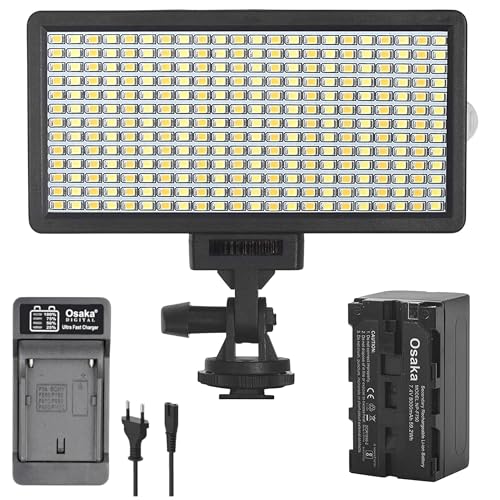 Image of Osaka Bi-Color Dimmable LED Video Light OS-LED-308 Pocket LED Slim for DSLR Video Cameras tiktok Photography YouTube Video Shooting with (Upto 1.2HRS) F750 Battery 8000 mAh and Fast Charger