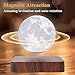 RUIXINDA Levitating Moon Lamp, Magnetic Floating Moon Lamp Spinning Luna Night Light with 3 Color Modes, for Home Office Desk Decor, Bedroom Unique Lamps, Cool Tech Gadgets Gift for Women Kids