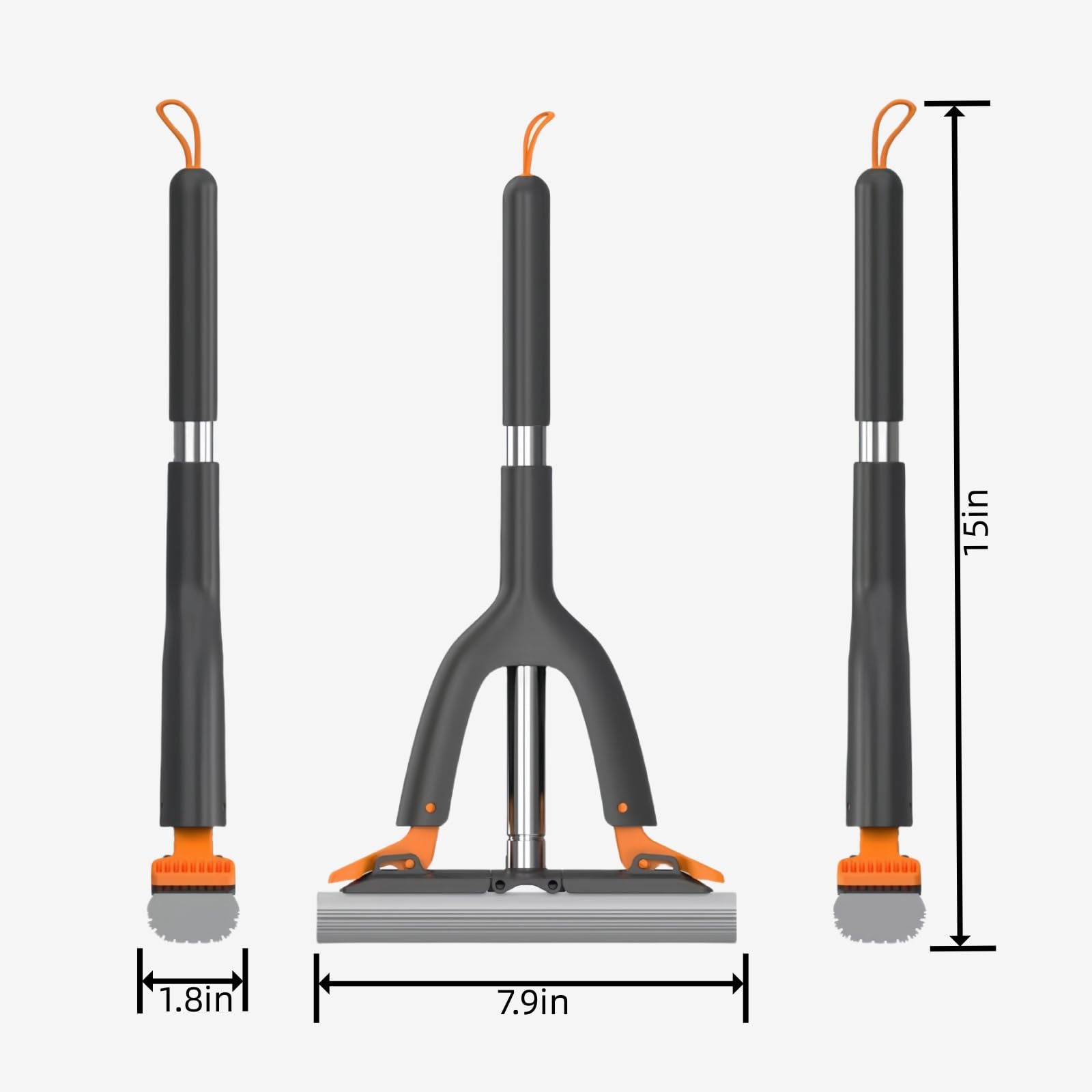 Portable Self-Squeeze Cleaning Mop,Lazy Tabletop mop and Stainless Steel Handle.Wet and Dry Use Cleaning System,Sponge Cotton Mops for Bathroom, Glass, Car.(2 Cotton Heads + 1 Squeeze Handle)