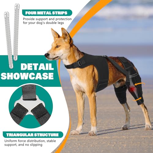 Image of Dog Knee Braces for Torn ACL Hind Leg, Adjustable Joint Brace Non-Slip