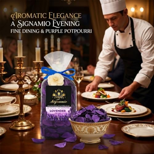 Image of SIGNAMIO Potpourri Flowers - Dry Flowers for Decoration, Scented Dry Flower Mix for Home Decor, Natural Fragrance, Floral Arrangement, Aromatic Bowl Filler, Gift Basket Filler - Lavender