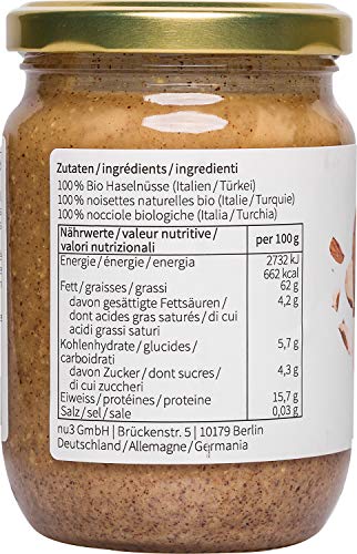 nu3 hazelnootpasta biologisch - 250 g hazelnut spread uit glas - gemaakt van 100% ongebrande hazelnoten - beste… - Image 4