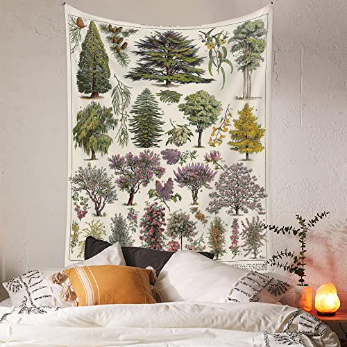 Tapeçaria Vintage Árvores da Vida Plantas Folhas e Flores Tapeçaria de Parede Vertical Identificação