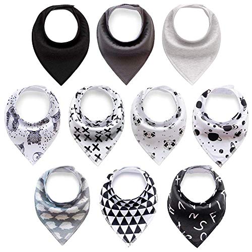 Image of Cherub Baby Bandana Drool Bibs for Baby Boy, 10 Pack Organic Cotton Bibs for Boys, Absorbent Baby Bibs for Drooling and Teething 0-36 Months