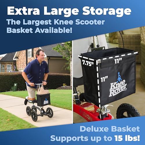 image for KneeRover Deluxe Knee Scooter Basket Accessory with Large Capacity - K