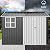 DWVO 10' x 8' Outdoor Storage Shed, Waterproof Metal Garden Shed with Windows, Lockable Doors, and Sloped Roof for Patio, Backyard, Lawn, Tool Storage, Bike Shed, Pet Shelter (Gray + White)