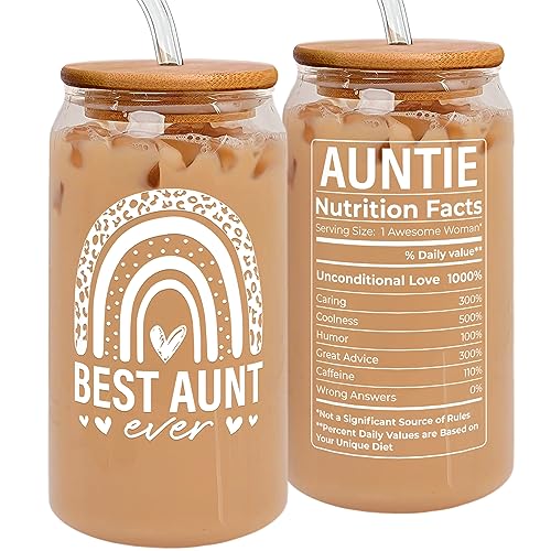 Aunt-Gifts-Auntie-Gifts-from-Niece-Nephew-Birthday-Mothers-Day-Christmas-Gift-for-Auntie-Aunty-Gift-for-New-Aunts-To-Be-Aunts-16-Oz-2-sided-Can-Glass Aunt Gifts Auntie Gifts from Niece Nephew Birthday Mothers Day Christmas Gift for Auntie Aunty Gift for New Aunts To Be Aunts 16 Oz 2 sided Can Glass