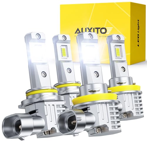 Image of AUXITO 9005 H11 LED Bulbs Combo, 100000LM Super Bright, Plug-N-Play, Error-Free, Universal Fit, 6500K Cool White, 4PCS