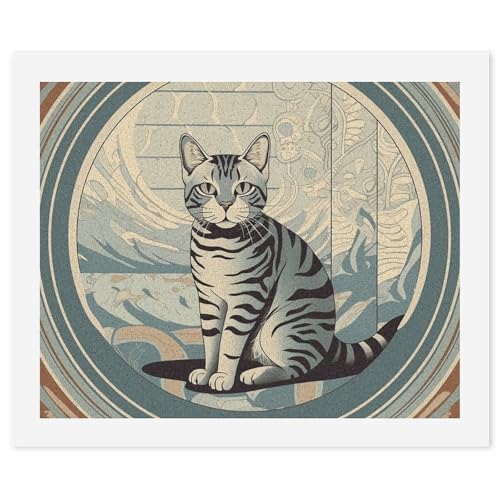 Peinture par numéros chat gris activité détente salon kit toile 40x50