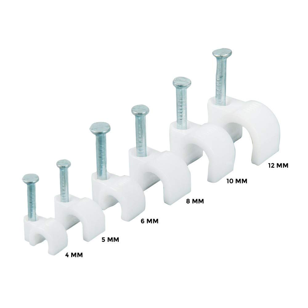 DESCTIDY Electric India Wire Fastener Circle Cable Clips with 6 mm Diameter, Set of 100 Pieces (white) 3