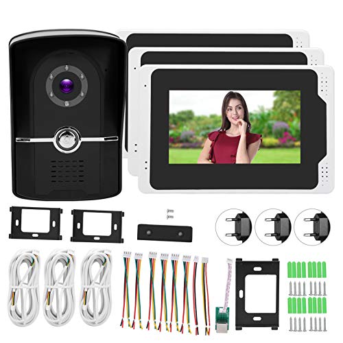 110 ° Weitwinkelbetrachtung 1080P HD-LCD-Bildschirm 7-Zoll-TFT-24-Stunden-Schutz Video-Türsprechanlage 100-240 V(European regulations)