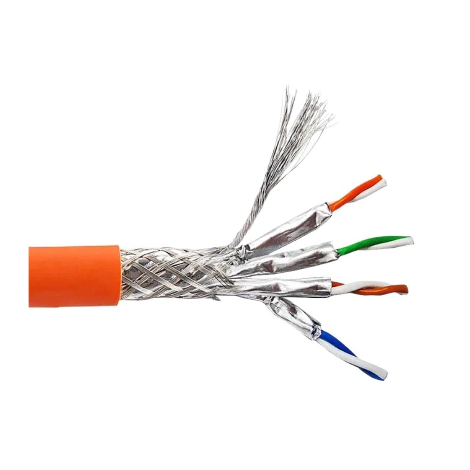 Câble réseau Cat6A/Cat7 de 30 m, 10 Gbit/s, SFTP, double blindage, Ethernet haut débit, câble LAN Cat 7(Cat7 Orange)