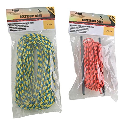 Maxim Polyester Accessory Cord, Red - Yellow - 20 Individual Packages, Diameter: 8 mm, Length: 30 ft (C3831-08-MASTPACK)