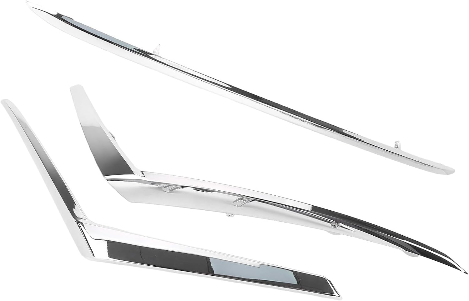 3Pcs Bumper Molding Trim Chrome Car Front Left Right Bumper Trim Compatible with 2021-2023 Replaces 62072-5R60A NI1046111 NI1047111