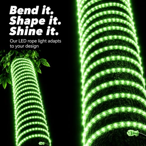 Image of COXO 40 Meters LED Rope Light for Decoration - Waterproof Green SMD Cove Light for Ceiling, Home Decor, LED Pipe Light for Diwali, Festival, Indoor, Outdoor Use (Green, 40 Meter)
