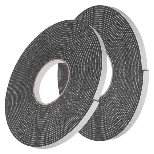 Image of uxcell 2pcs Rolls Double Sided Foam Tape Removeable Foam Sponge Mounting Tape Strong Adhesive Tape Strips(Black, 32ft x 1 /2 inch x 1 /8 inch) for Home Paint Wall Hanging Poster Decor