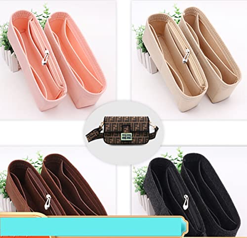 Lckaey Tote/Organizer für Fendi Baguette 19 26 33 Innentasche, Schwarz -M, Handbag Organizer, Filz, Einsatzmontage
