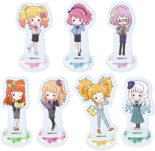 Aikatsu Stars! 05 Office Girl Ver. [Graph Art Illustration] Acrylic Petite Stand, Complete Set, Box of 7