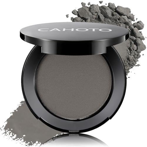 CAHOTO Dark Gray Matte Eyeshadow Single Palette with Mirror Cruelty-Free and Vegan Long Lasting Eyeshadow Highly Pigmented Intense Color Matte Pressed Powder for Daily Halloween Cosplay Makeup