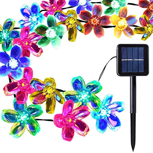 Preisvergleich Produktbild Solar Lichterkette Aussen, 25ft IP45-wasserdichte Lichterketten, 10 LED-Lampen, solarbetriebene Innenlichterketten für den Außenbereich für Garten, Terrasse, Hof, Haus, Weihnachten, Partys (warmweiß)