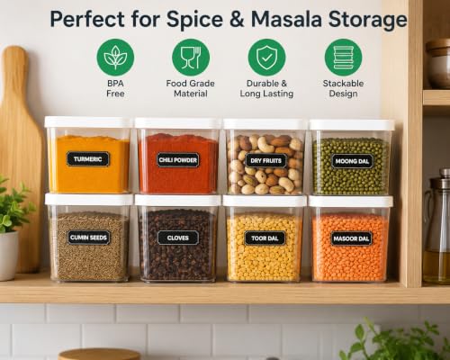 Image of Krevo Multipurpose Storage Containers, 800ml Airtight, BPA Free - Pack of 4