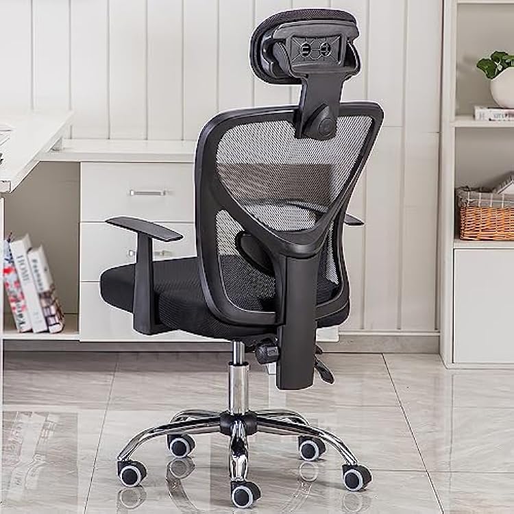 Mesh Office Chair Ergonomic Computer Chair, Home Office Desk Chair, High Back Swivel Task Chair with Lumbar Support, Adjustable Height, Headrest & Armrest (