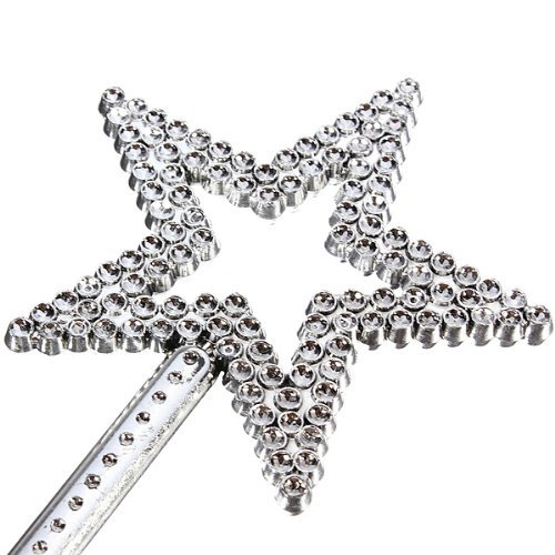 Akoak Star Wand,13 Inches Silver Fairy Princess Angel Wand #TOP1