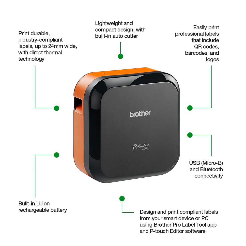 Brother PT-E720BT P-Touch Cube Pro Etiqueteuse Bluetooth