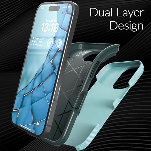 Image of Crave Dual Guard Compatible with iPhone 16 Case, Compatible with MagSafe Shockproof Protection Dual Layer Case for Apple iPhone 16 (6.1 inch) - Aqua