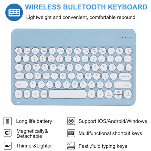 Teclado táctil magnético iPad Mini 2024 funda ligera con ratón azul JZ 5