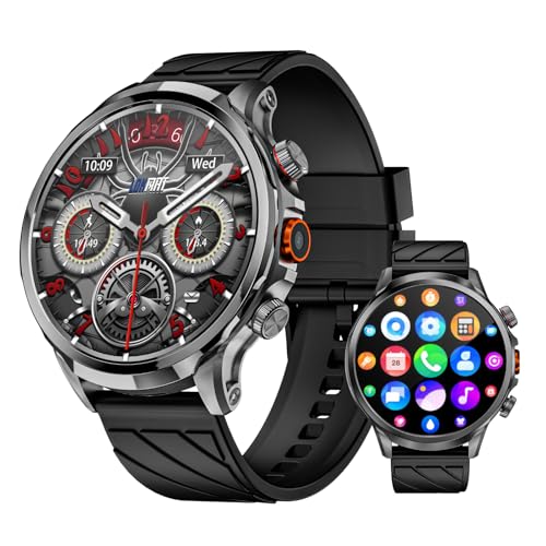 LOKMAT 4G Android Smartwatch Telefonanruf, 1,85 Zoll HD-Bildschirm 3 GB + 32 GB Smartwatch für Männer und Frauen, 1100 mAh Sport-Fitness-Aktivitätstracker-Uhr mit GPS NFC WiFi-Kamera