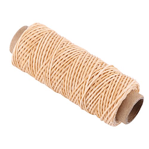 Hilo encerado para coser cuero cuerda 1 mm 55 yardas resistente para costura a mano cuero reparacion zapatillas herramientas DIY miniatura 2