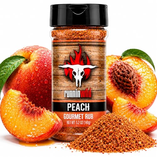 Image of Gourmet BBQ Peach Rub Seasoning - Bursting with Sweet, Smoky & Bold Peach Flavor | Runnin' Wild Foods, 5.2 oz