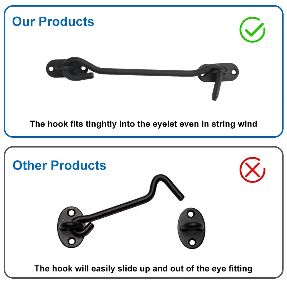 2 Ganci Cabina Per Finestre E Porte - Con Viti, Nero, Per Interni Ed Esterni - Foto 4