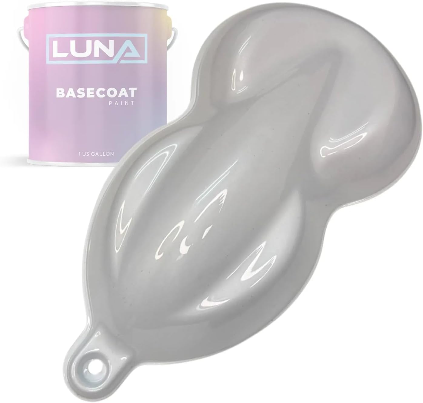 Himalayan White Metallic Automotive Midcoat Paint (1 Gallon): Ready to Spray Body Paint for Full Vehicle and Large Projects, Use with Primer Basecoat and Clearcoat, Luna Eclipse