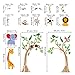 decalmile Animal Tree Wall Stickers Monkey Giraffe Elephant Kids Wall Decals Baby Nursery Kids Room Wall Decor (Finished Size: 47