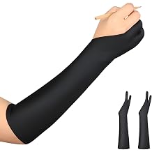 AGLOO Extra-Long Drawing Glove | Anti-Smudge Artist Glove for Paper Sketching & Digital Drawing | Fit for Right & Left Hand, Two-Finger Design, Black Set of 2