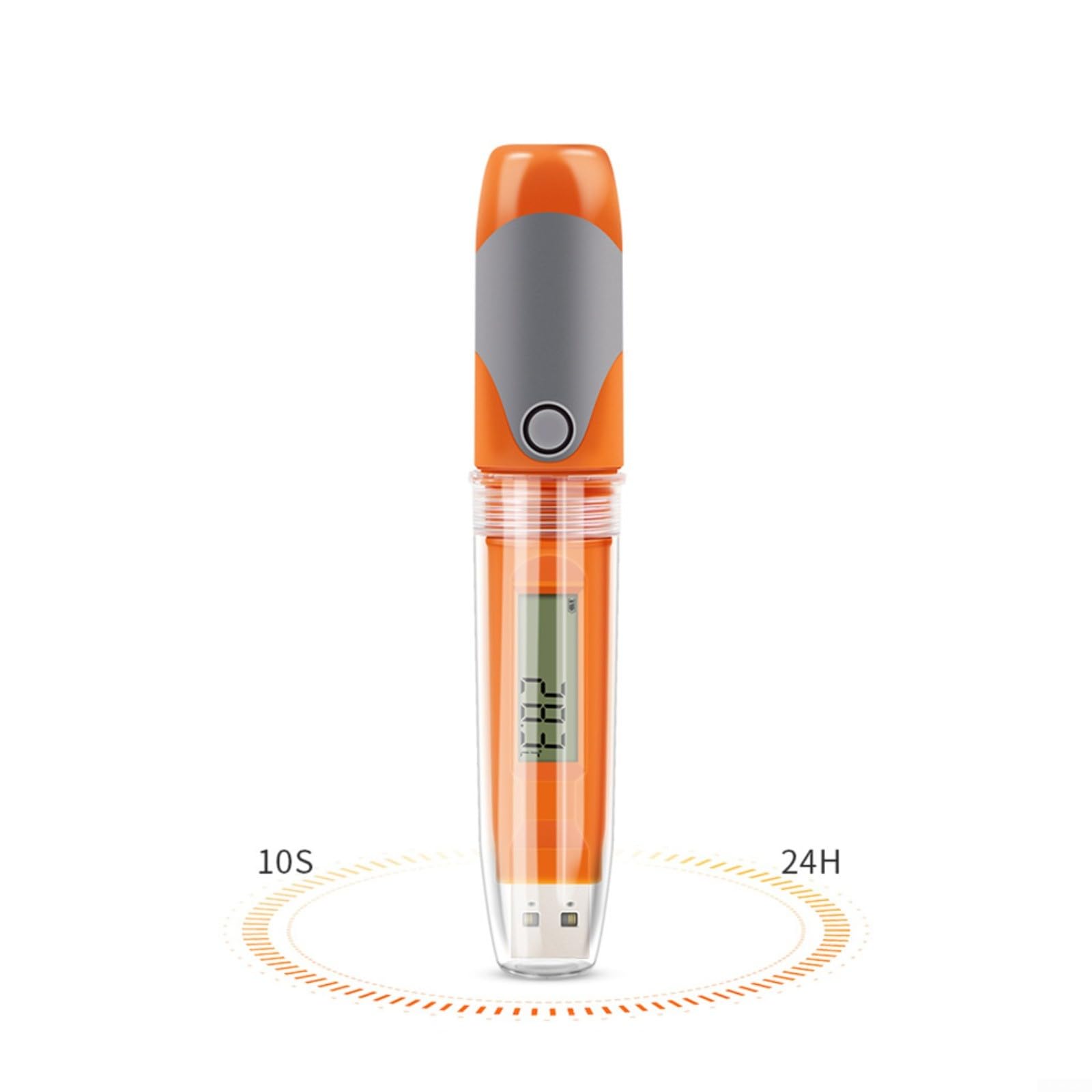 Registrador de datos USB de temperatura y humedad con pantalla LCD, forma de bolígrafo impermeable IP67 para cadena de frío, farmacéutica, monitoreo de laboratorio, -30 a 70 °C