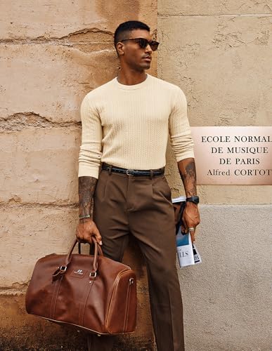 PJ PAUL JONES Mens Crew Neck Sweater Lightweight Cable Knitted Pullover Sweaters3