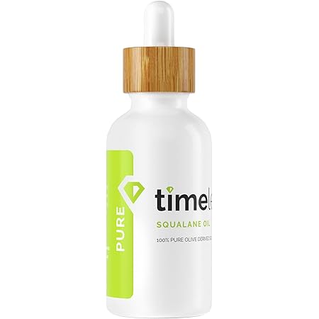 Timeless Skin Care Squalane Oil 100% Pure - 2 oz - Lightweight, Plant-Based Dry Oil - Improves Skin Elasticity & Radiance - Regulates Oil Production - All Skin Types, Including Acne-Prone Skin