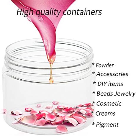 ZEJIA 10 Gram Cosmetic Containers 10pcs Sample Jars with Lids Plastic Makeup Sample Containers BPA Free Pot Jars(Clear)