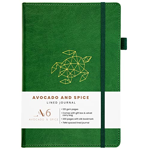 Small Notebook A6 by Avocado and Spice®, A6 Pocket Notepad with Gift Box & Velvet Bag, Small Notepad Hardback Lined Journal