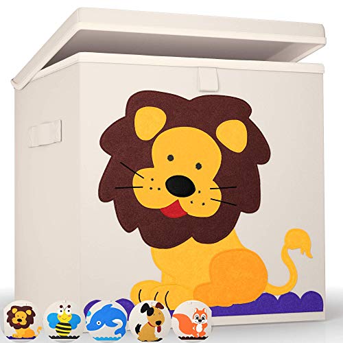 Premium Aufbewahrungsboxen von BEARTOP für Spielzeug | für Regale wie Kallax®, usw. | stabiler Deckel und verstärkte Wände zum Stapeln im Kinderzimmer | verschiedene Designs | ZUFRIEDENHEITSGARANTIE*