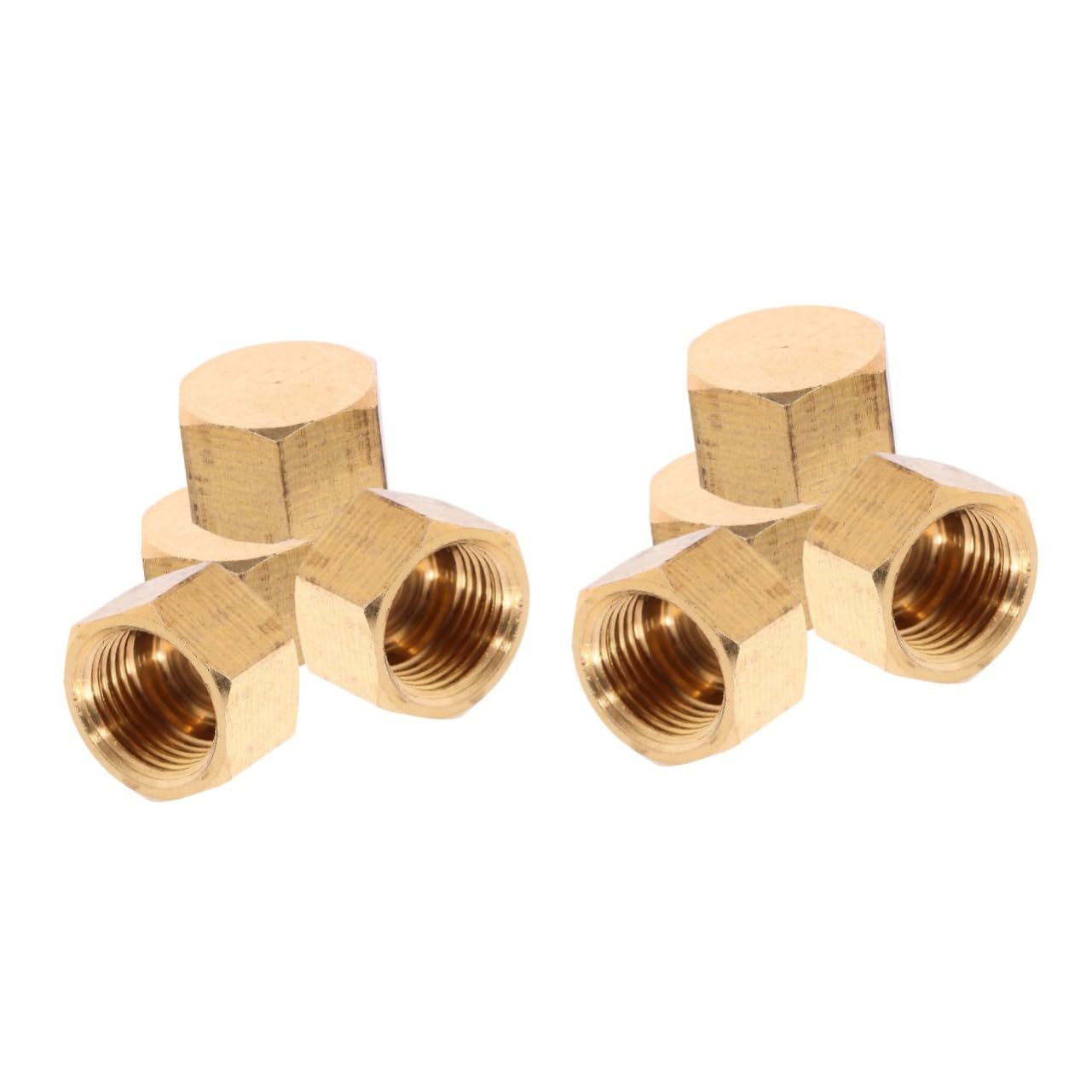 Cabilock 2sets Flare Tube Fittings 1/8 Compression Cap Cap Secure Threaded Seal 4pcs*2