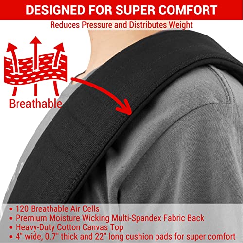 Amumu Airaft Bass & Guitar Strap 4" Ultra Wide - 0.7" Thick Breathable Convex 3D Air Cell Cushions - Neoprene Padding - Cotton Canvas Top - Adjustable Length 48"-63"(Long) #TOP3